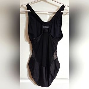 Juicy Couture black mesh one piece swimsuit bathing suit swim suit